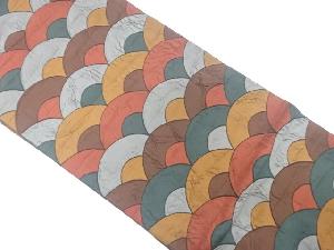 ふくれ織 青海波模様織り出し 袋帯